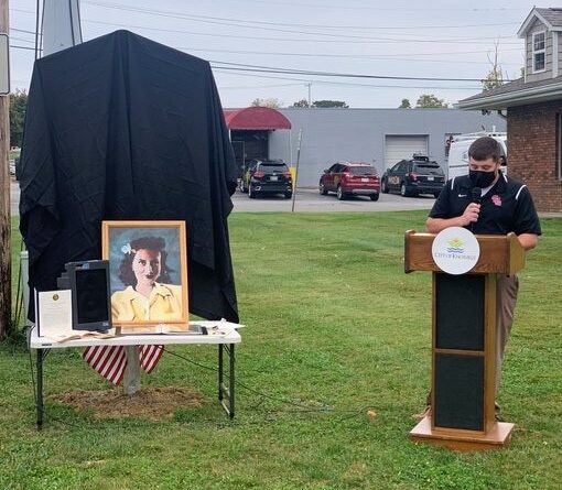 Roadway marker honors Carnegie hero