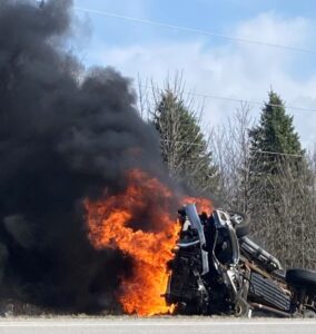 Burning car